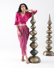 Load image into Gallery viewer, DRAPED DHOTI SKIRT WITH SILK BLOUSE