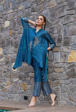 Load image into Gallery viewer, Spring Swing Co-ord set indigo blue bandhani print