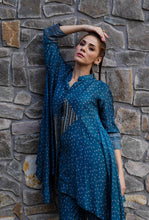 Load image into Gallery viewer, Spring Swing Co-ord set indigo blue bandhani print