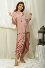 Load image into Gallery viewer, Flowy Side Buttoned Top with Cowl Pants