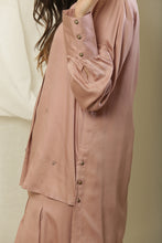 Load image into Gallery viewer, Flowy Side Buttoned Top with Cowl Pants