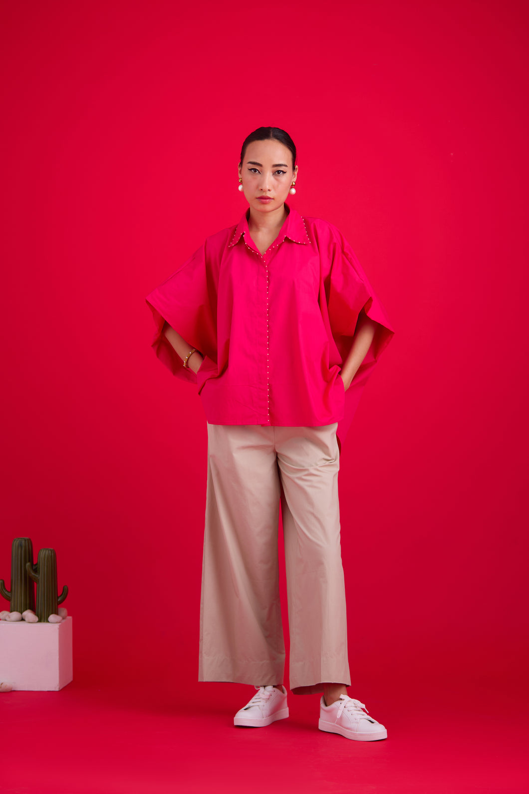 Othello Shirt Set - Hot Pink