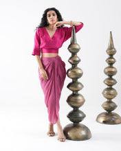 Load image into Gallery viewer, DRAPED DHOTI SKIRT WITH SILK BLOUSE
